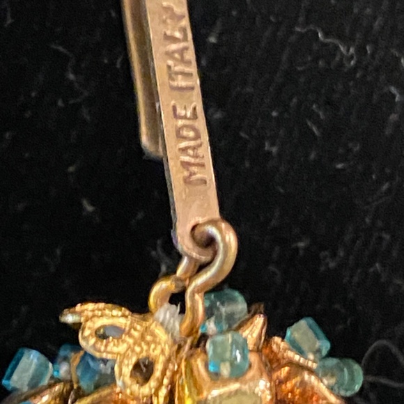 Stunning Coppola E Toppo 1950 Venetian Beaded Collar Necklace  Gold And Green - Picture 4 of 7